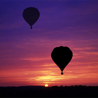 Buy canvas prints of Balloons at Sunset by Peter Cope