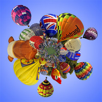 Buy canvas prints of Balloon Fiesta Little Planet by Peter Cope