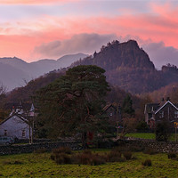 Buy canvas prints of Sunrise at Castle Crag by Ian Duffield