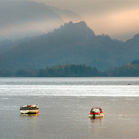Buy canvas prints of Caught in the light on Derwentwater. by Ian Duffield