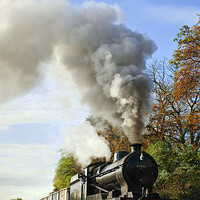 Buy canvas prints of Northbound Windcutter steam-hauled goods train pow by Ian Duffield