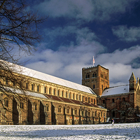 Buy canvas prints of  St Albans Abbey in the Snow by Ian Duffield