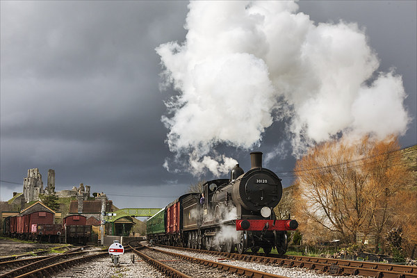  Leaving the storm at Corfe Castle Picture Board by Ian Duffield