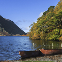 Buy canvas prints of  Boats moored at Crummock Water by Ian Duffield