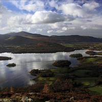 Buy canvas prints of Storm clouds approaching Derwentwater by Ian Duffield