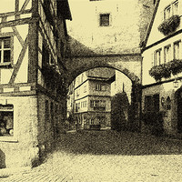 Buy canvas prints of Medieval city street by Regis Yaworski