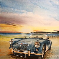 Buy canvas prints of MG classic Car by John Lowerson