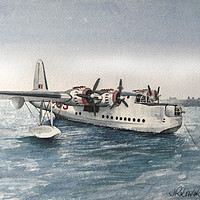 Buy canvas prints of Short Sunderland Flying Boat by John Lowerson