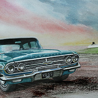 Buy canvas prints of 1960 Chevrolet Impala by John Lowerson