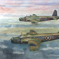 Buy canvas prints of Vickers Wellingtons by John Lowerson