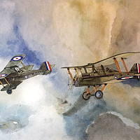 Buy canvas prints of A pair of Royal Aircraft Factory  SE5 aircraft by John Lowerson