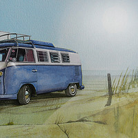 Buy canvas prints of A much travelled campervan by John Lowerson