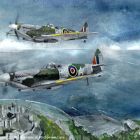Buy canvas prints of Painted Spitfires on Canvas by John Lowerson