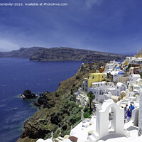 Buy canvas prints of streets of Oia     by Ferenc Verebélyi