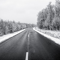 Buy canvas prints of frozen road   by Ferenc Verebélyi