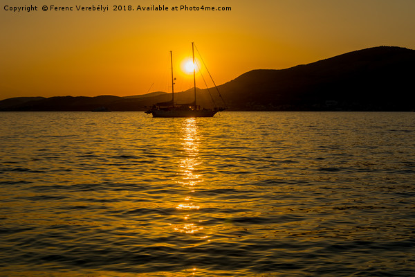 sailing in the sunset    Picture Board by Ferenc Verebélyi