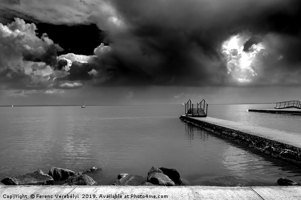 storm over lake Balaton         Picture Board by Ferenc Verebélyi