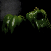 Buy canvas prints of Two Green Peppers by Alan Harman