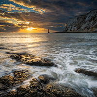 Buy canvas prints of  Sunrise at Beachy Head lighthouse by Rafal Kepczynski