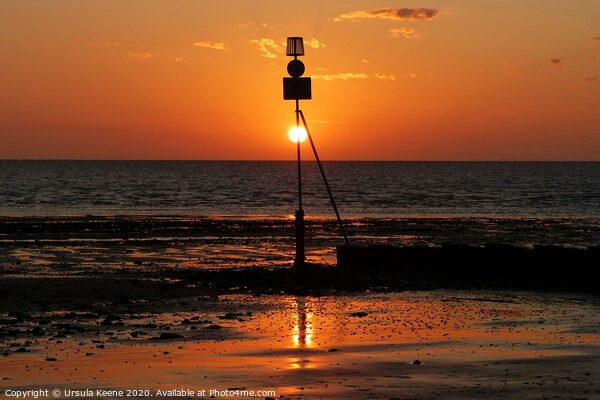 Sunsets over sea at Hunstanton Picture Board by Ursula Keene