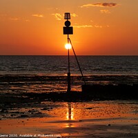 Buy canvas prints of Sunsets over sea at Hunstanton by Ursula Keene