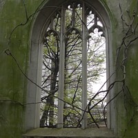 Buy canvas prints of Remains of window at St Dunstan's  by Ursula Keene
