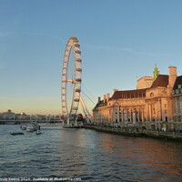 Buy canvas prints of London Eye at dusk  by Ursula Keene