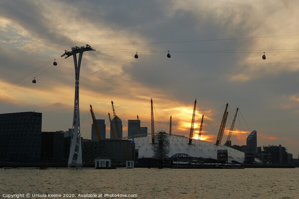 Sun setting over O2 & Cable Cars seen from deck of TS Wylde Swan Picture Board by Ursula Keene