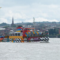 Buy canvas prints of MV Snowdrop crossing the River Mersey  by Ursula Keene