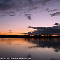 Buy canvas prints of Sunset at Pitsford by Barbara Ambrose