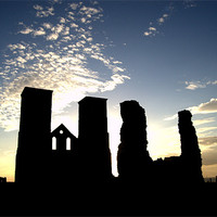 Buy canvas prints of Reculver Silhouette by Tracy Hughes