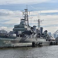 Buy canvas prints of HMS Belfast and London Bridge by Tracy Hughes