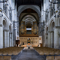 Buy canvas prints of  Rocheser cathedral, Kent (Interior) by Tracy Hughes