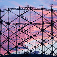 Buy canvas prints of GAS WORKS STRUCTURE by Robert  Radford