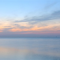 Buy canvas prints of Reculver Sunset by Robert  Radford