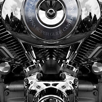 Buy canvas prints of Gleaming Harley Davidson Engine by nick coombs