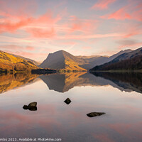 Buy canvas prints of "Tranquil Reflections: Captivating Buttermere Suns by nick coombs