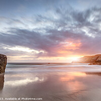 Buy canvas prints of Glowing Sunrays Embrace Durness Seascape by nick coombs