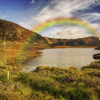 Buy canvas prints of Rainbow and the Loch by nick coombs