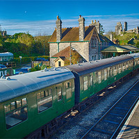 Buy canvas prints of Corfe Castle Railway Station by Terry Luckings
