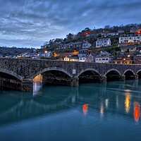 Buy canvas prints of View across the East Looe river by Terry Luckings