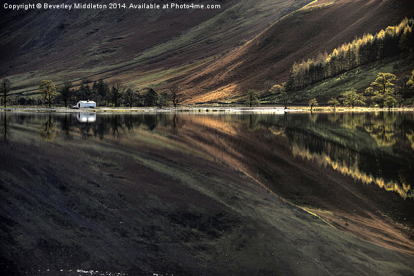 Buttermere Reflection Framed Mounted Print by Beverley Middleton