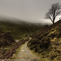 Buy canvas prints of Moorland track on misty day by Beverley Middleton