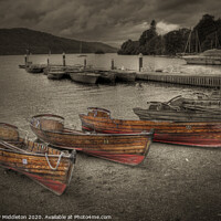 Buy canvas prints of Boats at Bowness - Windermere Lake by Beverley Middleton