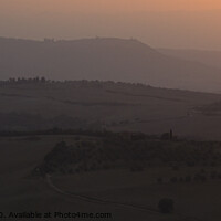 Buy canvas prints of Sunset over the Valdorcia Tuscany by Beverley Middleton