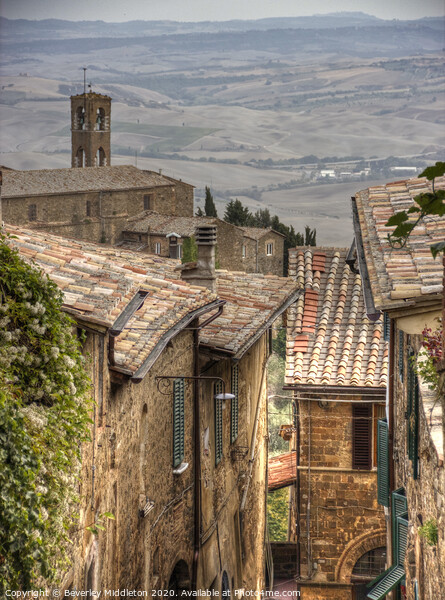 streets of Montalcino Tuscany Picture Board by Beverley Middleton