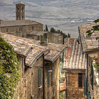 Buy canvas prints of streets of Montalcino Tuscany by Beverley Middleton