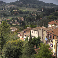 Buy canvas prints of Tuscan Lanscape and rolling hills from San Gimignano by Beverley Middleton