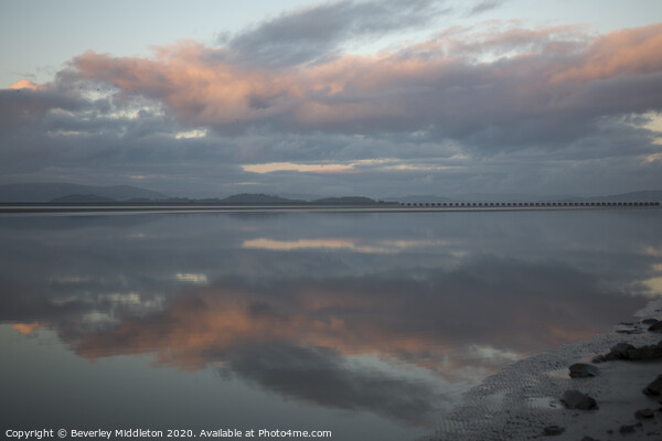Arnside viaduct reflection Picture Board by Beverley Middleton