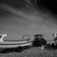 Buy canvas prints of Fishermans boats Cromer beach Norfolk. by Gordon Holmes
